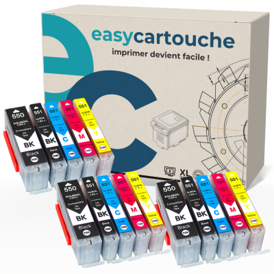 Pack 15 Cartouches Canon PGI-550&CLI-551XL Compatibles | EasyCartouche